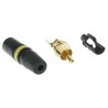 Re-An Products Black, Yellow Straight RCA Plug, Gold Plated Brass Contacts, 1A Current NYS373-4
