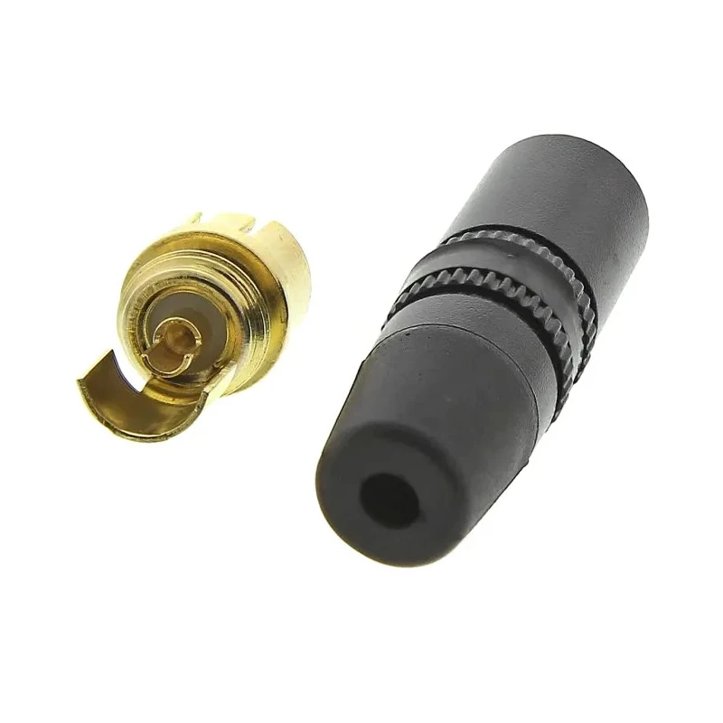 Re-An Products Black Straight RCA Plug with Gold Contact Plating 50V 1A NYS373-0