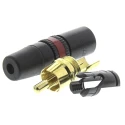 Re-An Products Black and Red Straight RCA Plug Gold Plated Contacts 1A NYS373-2