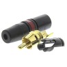 Re-An Products Black and Red Straight RCA Plug Gold Plated Contacts 1A NYS373-2