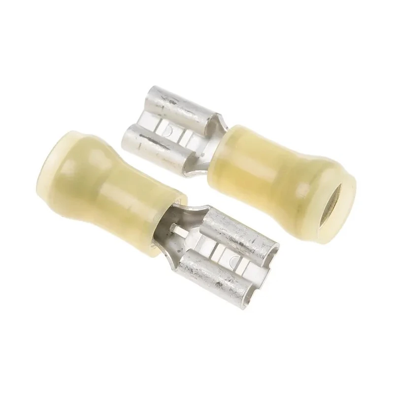 RS PRO PIDG FASTON .250 Yellow Insulated Female Spade Connector Crimp 6.35 x 0.81 mm Tab Size 12 AWG to 10 640907-1