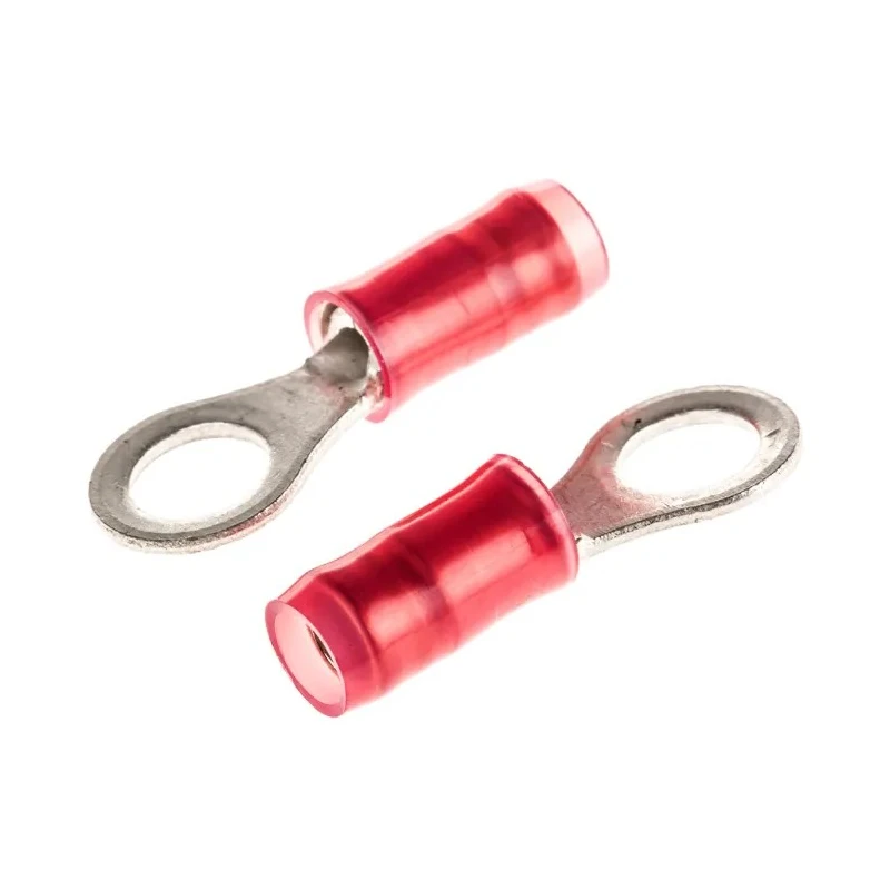 TE Connectivity PIDG Insulated Ring Terminal M4.5 Stud Size, 22 AWG to 16 AWG Wire Size, Red 36153