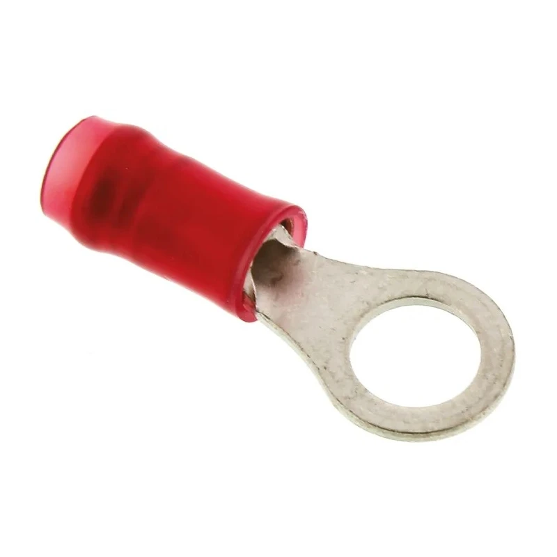 TE Connectivity PIDG Insulated Ring Terminal M5 Stud Size 22 AWG to 16 AWG Wire Size Red 130008