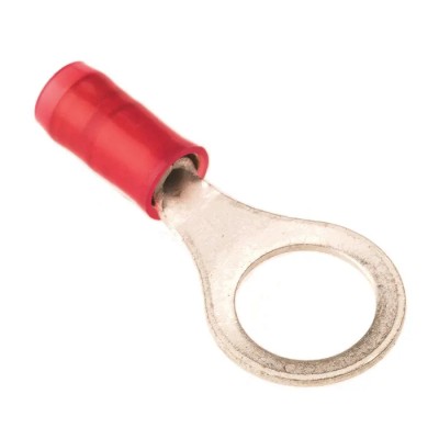 TE Connectivity PIDG Insulated Ring Terminal M8 Stud Size 22 AWG to 16 AWG Wire Size Red 320572