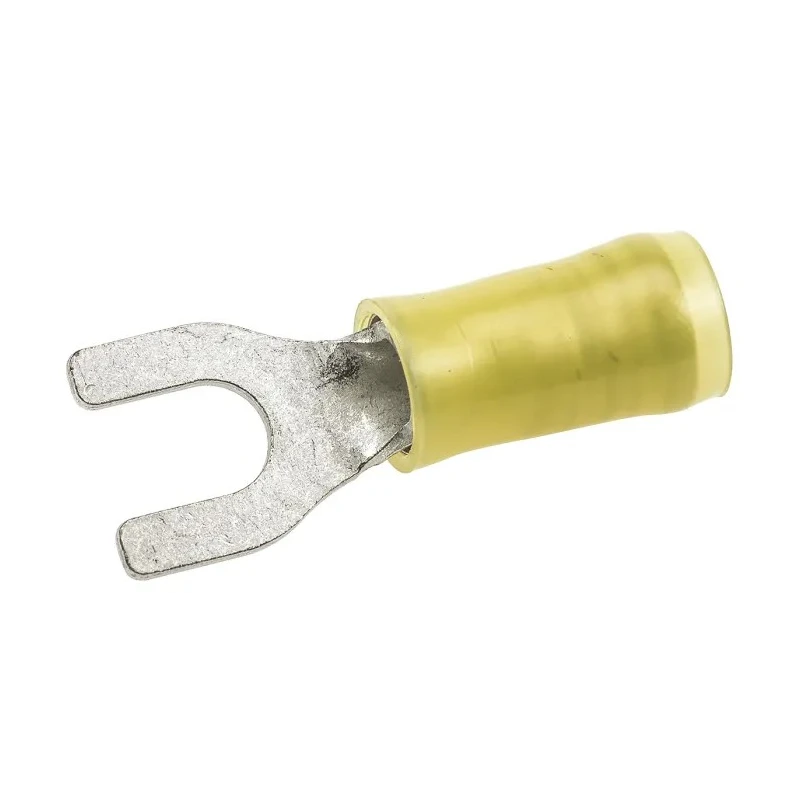TE Connectivity PIDG Insulated Fork Terminal 12 AWG to 10 AWG Nylon Yellow M5 Stud 27.81mm 0.79mm Thickness 32589