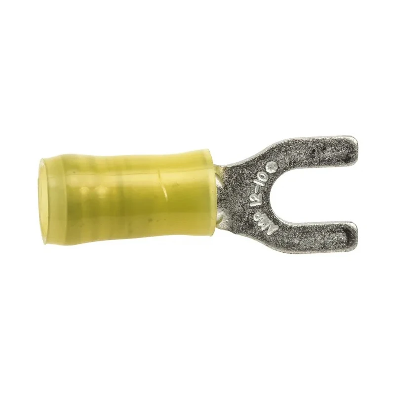 TE Connectivity PIDG Insulated Fork Terminal 12 AWG to 10 AWG Nylon Yellow M5 Stud 27.81mm 0.79mm Thickness 32589