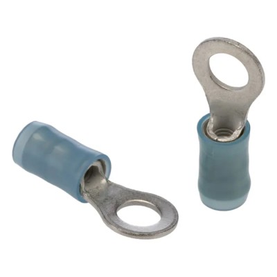 TE Connectivity PIDG Insulated Ring Terminal, M4.5 Stud Size, 16 AWG 14 AWG Wire Size, Blue 320574