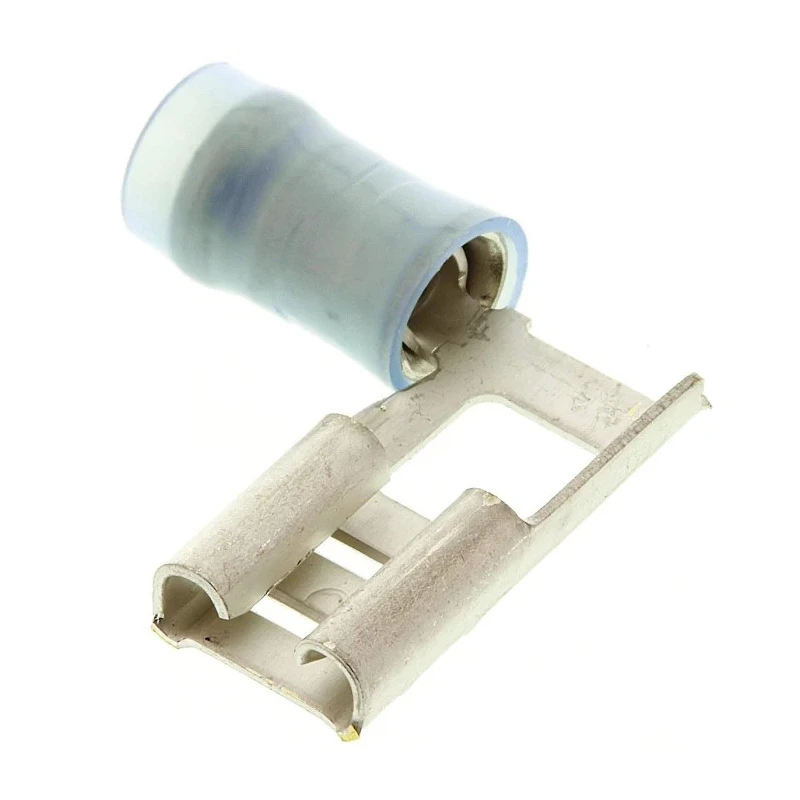 TE Connectivity PIDG FASTON .250 Blue Insulated Female Spade Connector, Crimp, 6.35 x 0.81 mm Tab Size 16 AWG to 14 156666-1