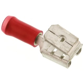 TE Connectivity PIDG FASTON .250 Red Insulated Female Spade Connector Crimp 6.35 x 0.81 mm Tab Size 160834-2