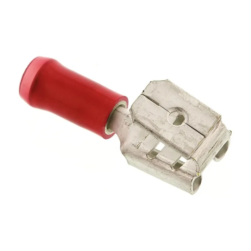 TE Connectivity PIDG FASTON .250 Red Insulated Female Spade Connector Crimp 6.35 x 0.81 mm Tab Size 160834-2