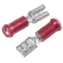 TE Connectivity PIDG FASTON .187 Red Insulated Female Spade Connector Crimp 4.8 x 0.5 mm Tab Size 22 AWG to 16 AWG 9-160481-1