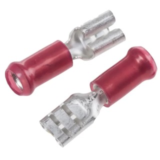 TE Connectivity PIDG FASTON .187 Red Insulated Female Spade Connector Crimp 4.8 x 0.5 mm Tab Size 22 AWG to 16 AWG 9-160481-1
