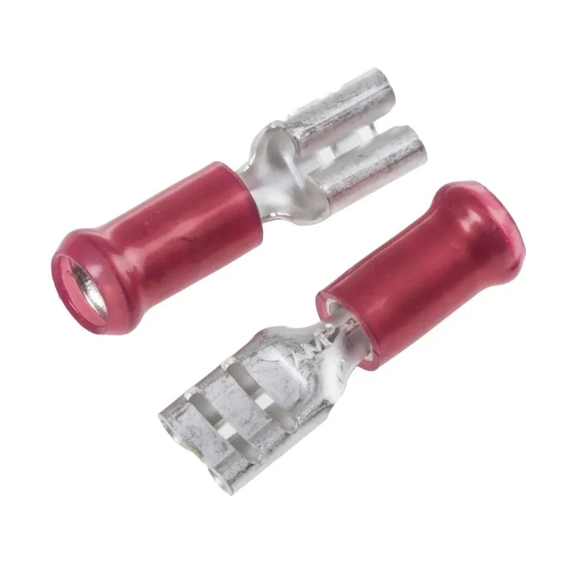 TE Connectivity PIDG FASTON .187 Red Insulated Female Spade Connector Crimp 4.8 x 0.5 mm Tab Size 22 AWG to 16 AWG 9-160481-1