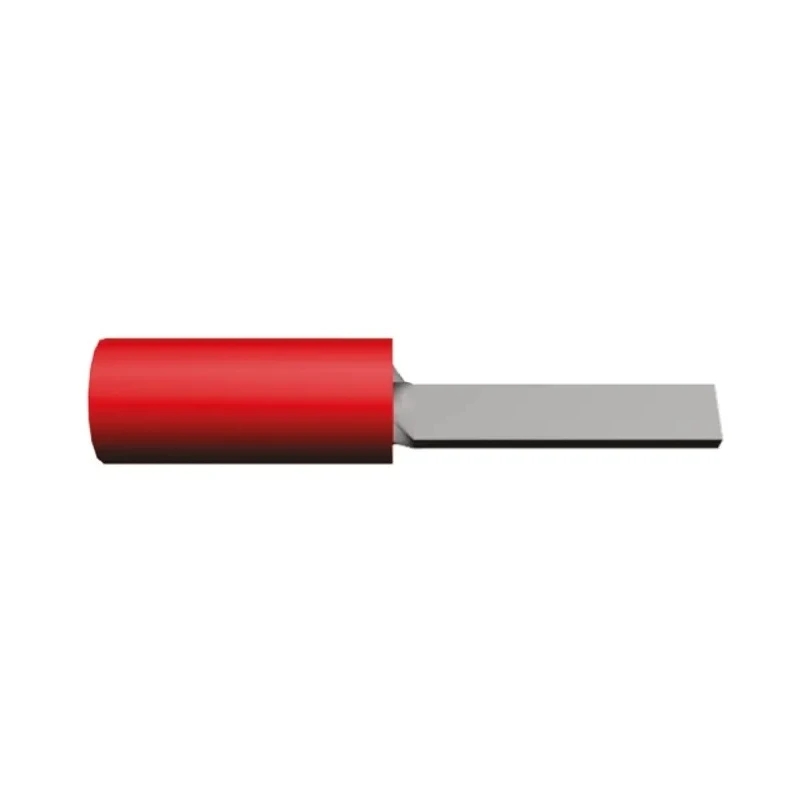 TE Connectivity PIDG Insulated Crimp Blade Terminal Red 12 mm Blade Length, 22 AWG to 16 AWG 150730