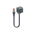 Lumberg Automation Female 35 way DIN 43650 Form A Sensor Actuator Cable, Right Angle to Male 4 way RST 5-3-VAD 1A-1-3-226/1M