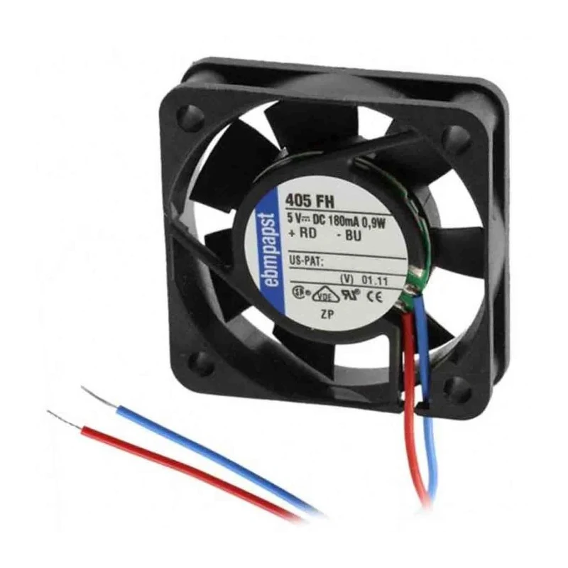 ebm-papst 400 F Series Axial Fan 5V DC 900mW 180mA 40 mm Rectangular Frame 405FH