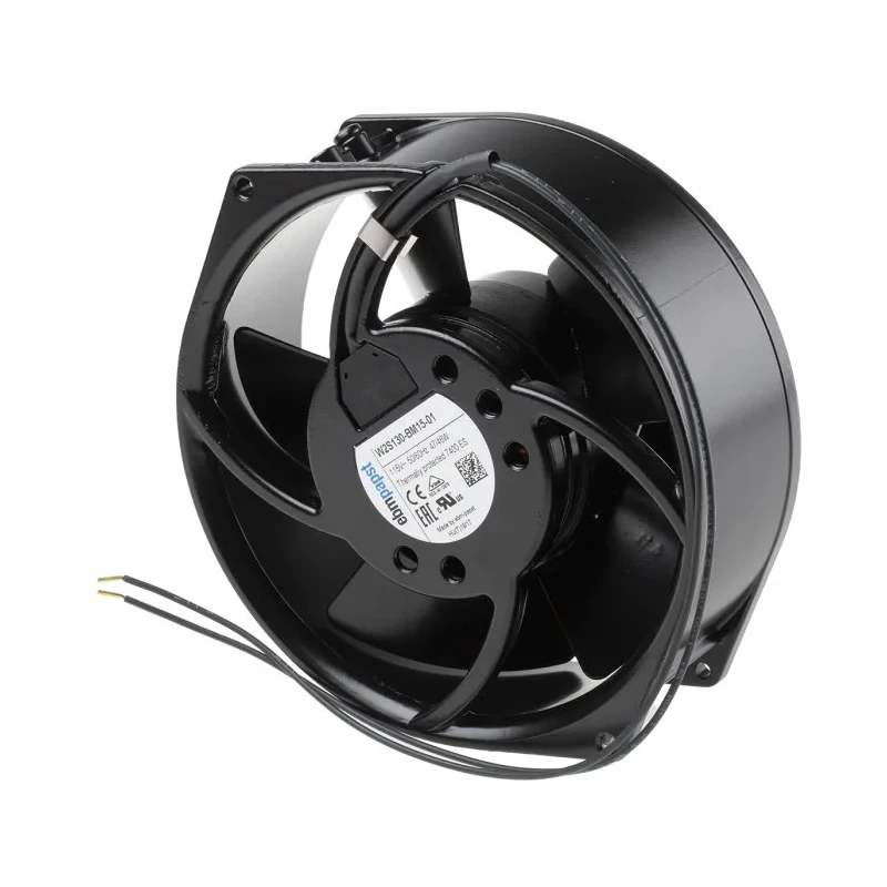 ebm-papst Axial Fan  115V AC, 47W, 385 m³/h Airflow, 2700 RPM, IP20, Ball Bearing, 150 mm Height, 55 mm Width 