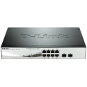 D-Link 10-Port Gigabit Smart Managed PoE Ethernet Switch Rack Mount 8 RJ45 Ports 2 SFP Ports DGS-1210-08P