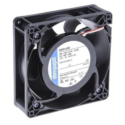 ebm-papst DV 5200 Series Axial Fan, 24V DC, 20 W, 850 mA Max, 270 m³/h Air Flow, IP68, 127mm x 127mm x 38mm 