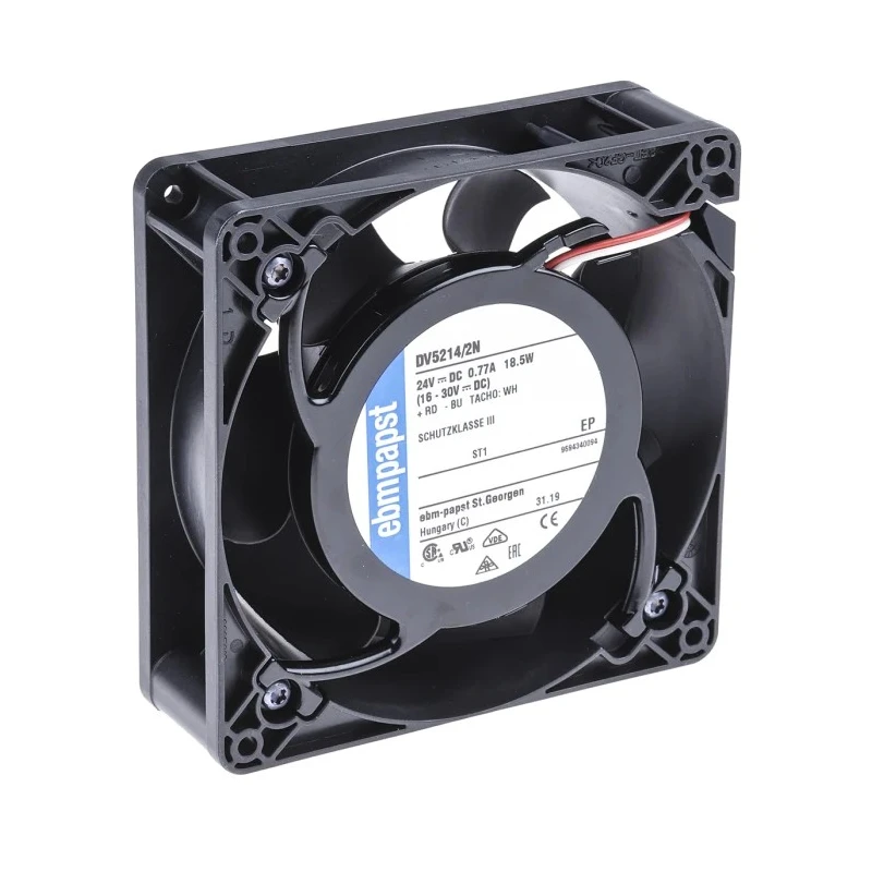 ebm-papst DV 5200 Series Axial Fan, 24V DC, 20 W, 850 mA Max, 270 m³/h Air Flow, IP68, 127mm x 127mm x 38mm 