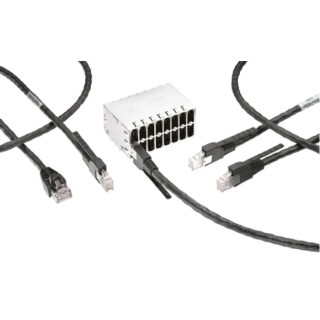 TE Connectivity Cat5e Screened Ethernet Cable, 250 mm, Shielded, Low Smoke Zero Halogen, Black CAT5e
