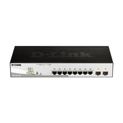 Netgear 10-Port Gigabit Smart Managed PoE Switch with 8 x 10/100/1000BASE-T PoE Ports and 2 x Gigabit SFP Ports DGS-1210-10P