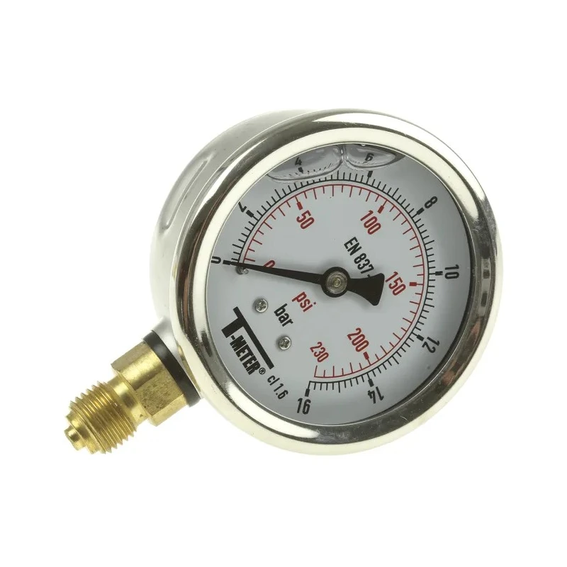 Sferaco 63 mm G 1/4 BSPT Pressure Gauge, Stainless Steel Case, 16 bar, Bottom Entry 1613007