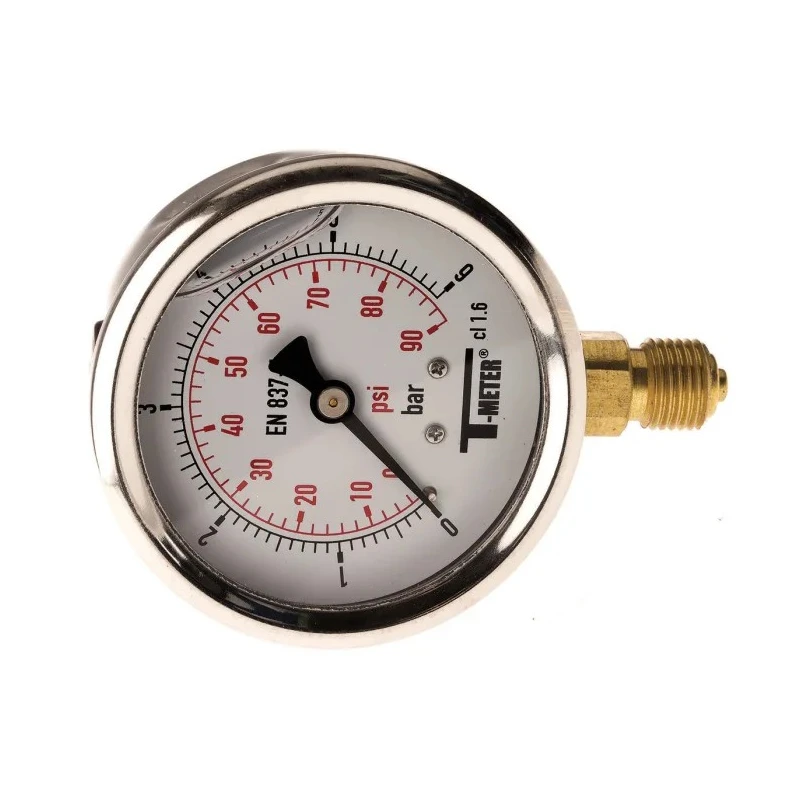 Sferaco 63 mm G 1/4 BSPT Pressure Gauge 6 bar Stainless Steel Case Bottom Entry 1613005