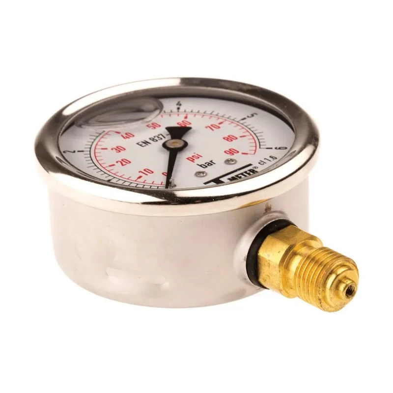 Sferaco 63 mm G 1/4 BSPT Pressure Gauge 6 bar Stainless Steel Case Bottom Entry 1613005