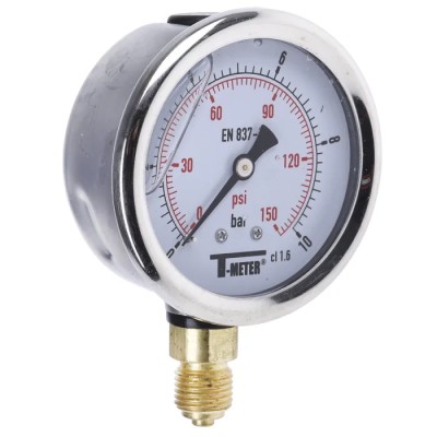 Sferaco 63 mm G 1/4 BSPT Stainless Steel Case Pressure Gauge 10 bar 1613006