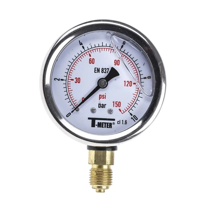 Sferaco 63 mm G 1/4 BSPT Stainless Steel Case Pressure Gauge 10 bar 1613006