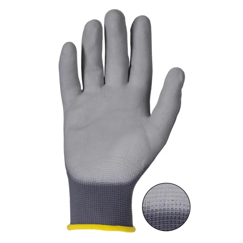 North Grey Polyamide Work Gloves Size 9 Polyurethane Coating 2400250-09