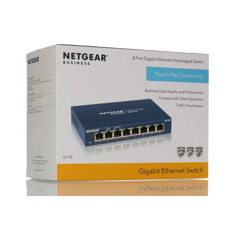 Netgear ProSAFE Unmanaged 8 Port Gigabit Ethernet Desktop Switch GS108