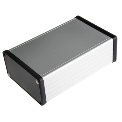 Hammond 1455 Series Silver Black Lid Aluminium Enclosure IP54 53 mm x 160 mm x 103 mm 1455N1602