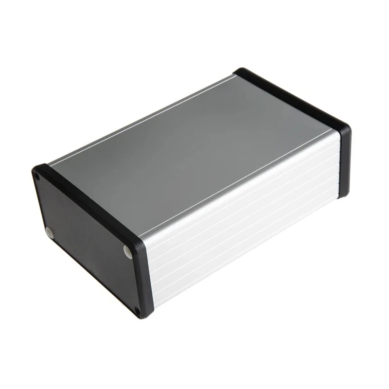 Hammond 1455 Series Silver Black Lid Aluminium Enclosure IP54 53 mm x 160 mm x 103 mm 1455N1602