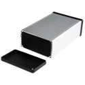 Hammond 1455 Series Silver Black Lid Aluminium Enclosure IP54 53 mm x 160 mm x 103 mm 1455N1602