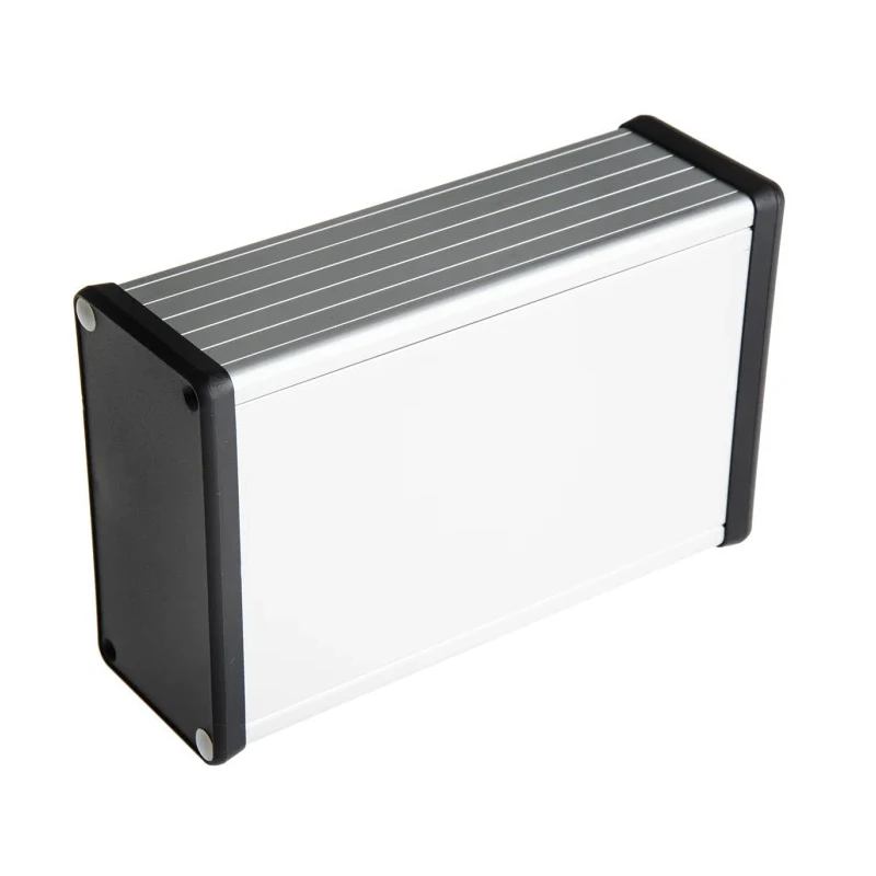 Hammond 1455 Series Silver Black Lid Aluminium Enclosure IP54 53 mm x 160 mm x 103 mm 1455N1602