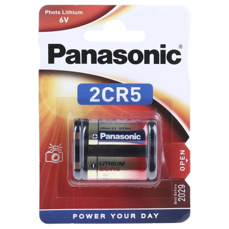 Panasonic Lithium Manganese Dioxide 6 V Camera Battery 1.4 Ah 2CR-5MEP/1B