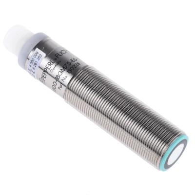 Pepperl + Fuchs Threaded Barrel Ultrasonic Proximity Sensor M18 x 1 85mm Length 200mA PNP 30V IP65 UB500-18GM75-E6-V15