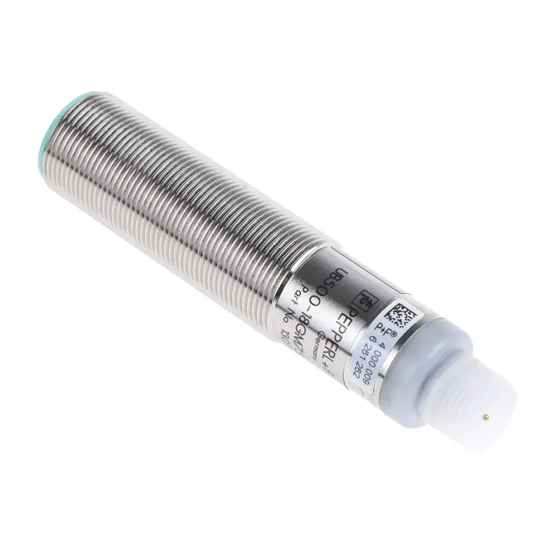 Pepperl + Fuchs Threaded Barrel Ultrasonic Proximity Sensor M18 x 1 85mm Length 200mA PNP 30V IP65 UB500-18GM75-E6-V15