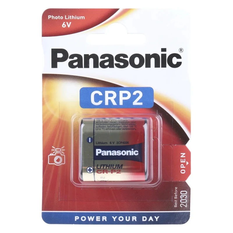 Panasonic Lithium Manganese Dioxide 6 V Camera Battery 1.4 Ah CR-P2L/1BP