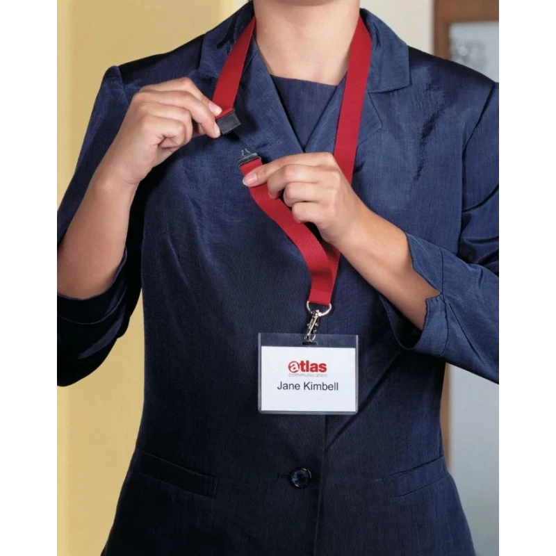 Durable Red Metal Lanyard 440mm Length, 20mm Width, 10 Per Pack, German Design 8137-03