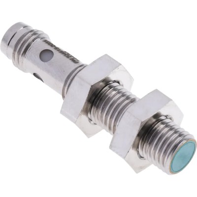 Pepperl + Fuchs Threaded Barrel Inductive Proximity Sensor M8 x 1 Nickel Plated Brass Housing PNP Output 3V NBB2-8GM25-E2-V3