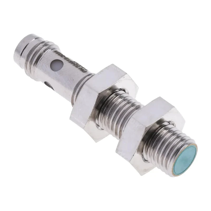 Pepperl + Fuchs Threaded Barrel Inductive Proximity Sensor M8 x 1 Nickel Plated Brass Housing PNP Output 3V NBB2-8GM25-E2-V3
