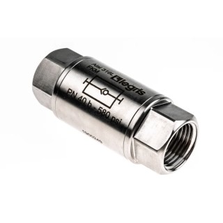 Legris Stainless Steel BSP Non Return Valve, Female Inlet & Outlet, 1/8 in G Outlet, Max Operating Temp 180°C 4890 21 21