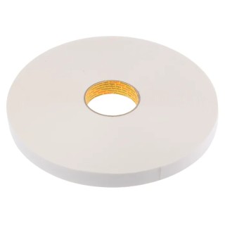3M Scotch-Mount White Foam Tape 25mm x 66m, 1.1mm Thick, Rubber Adhesive, Double Sided 3M 9536 25mm x 66m