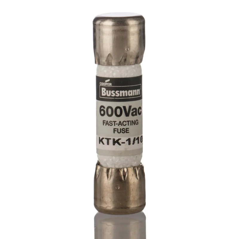 Eaton Melamine Cartridge Fuse 100mA Fast Acting 600V AC 10 x 38 mm KTK1-1/10