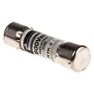 Eaton Melamine Cartridge Fuse 3A Fast Acting 600V AC 10 x 38 mm KTK-3