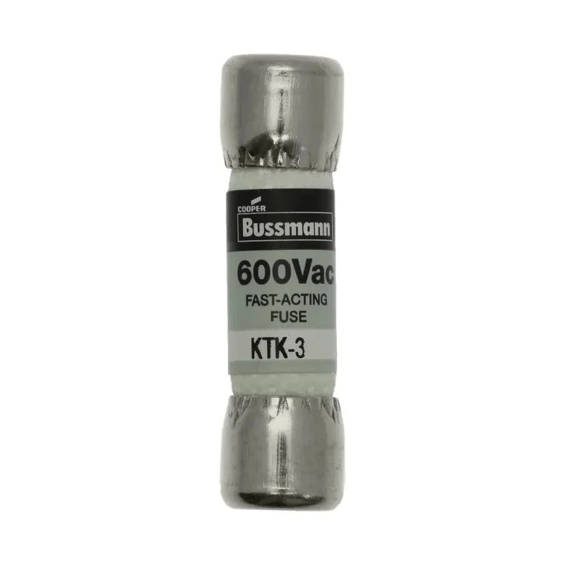 Eaton Melamine Cartridge Fuse 3A Fast Acting 600V AC 10 x 38 mm KTK-3