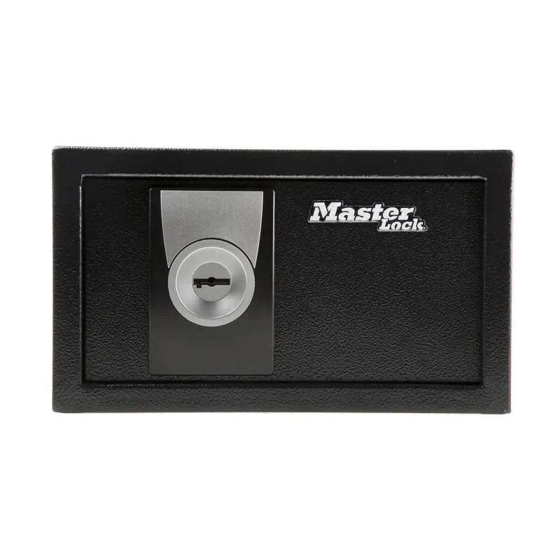 Master Lock Solid Steel 10L Keyed Screw Hotel Safe with 2 Steel Live-Locking Bolts X031ML